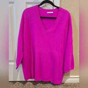 Interdee Pink With Sparkles Cashmere Sweater Size F